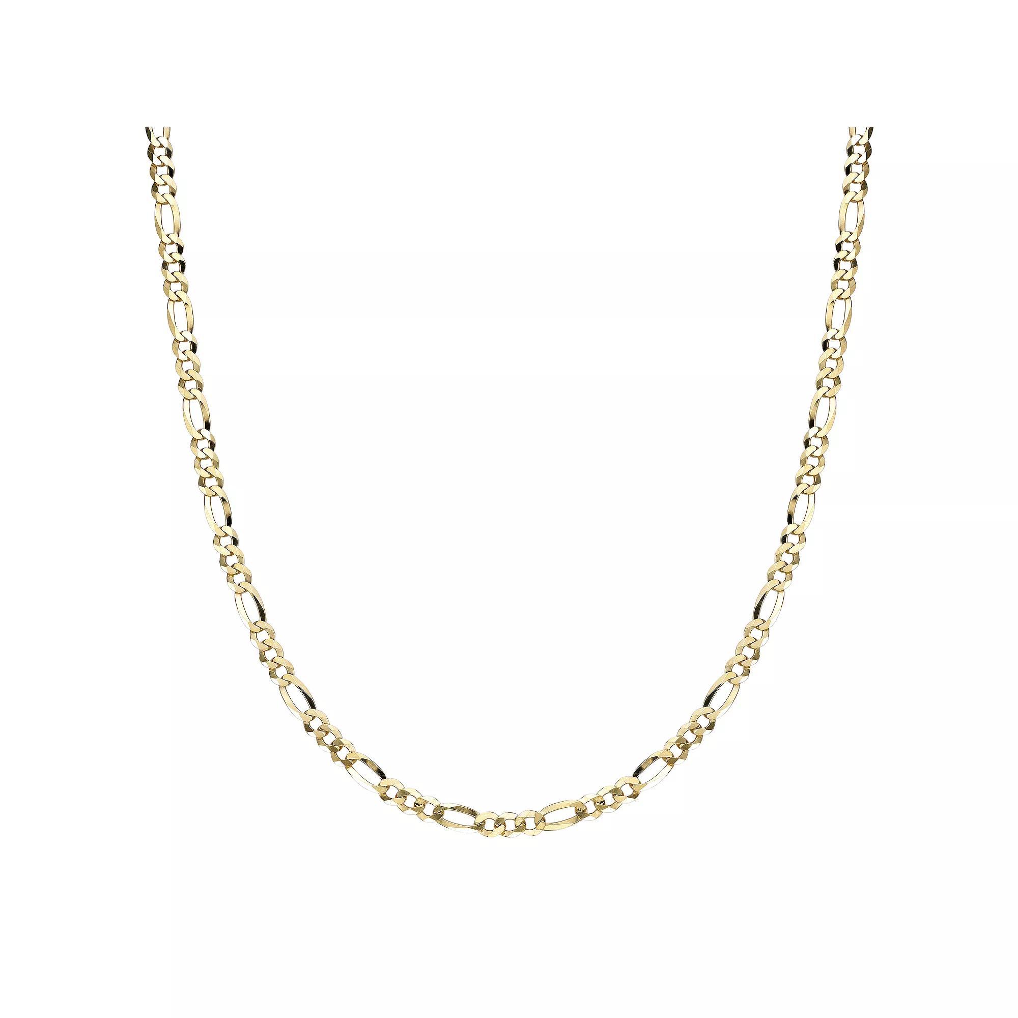 Men's LYNX 14k Gold Over Silver 4.4mm Flat Figaro Chain Necklace, Size: 26", Gold Tone Product Image