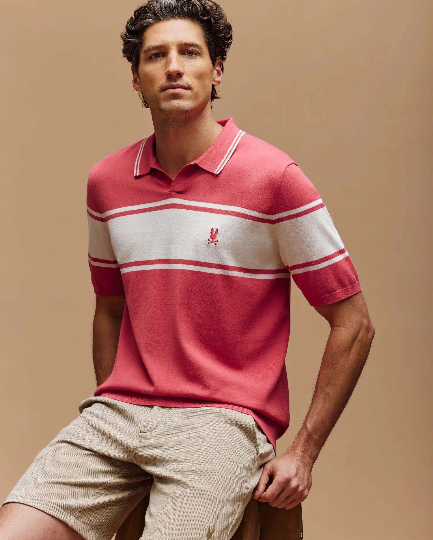 MENS ZAVIAN STRIPE KNIT POLO - MT0400055 Product Image