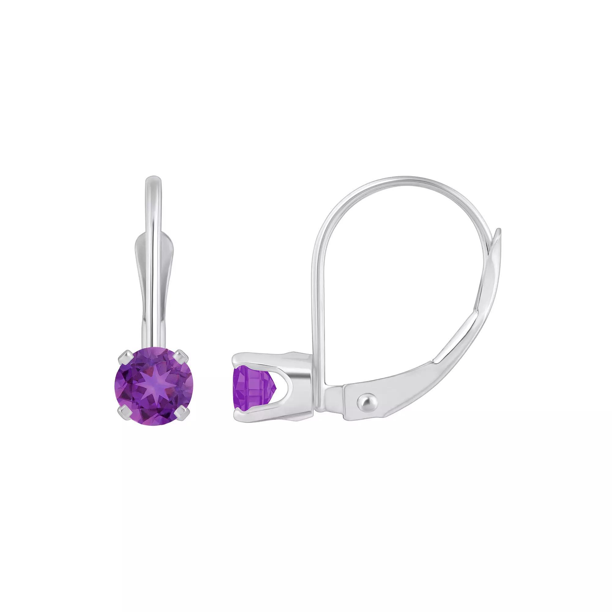 Celebration Gems 14k White Gold Gemstone Drop Earrings, Womens, Purple Product Image