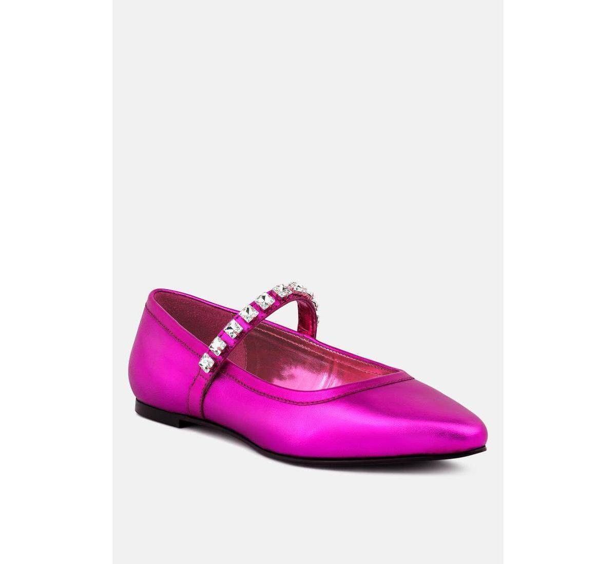 Rag & Co Alverno Womens Leather Mary Jane Flats Product Image