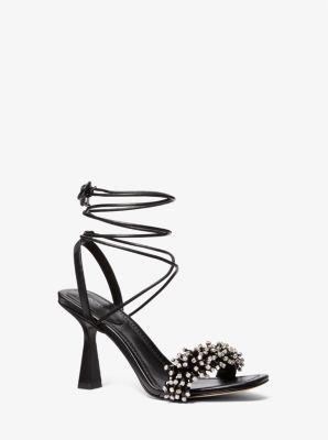 Lucia Embellished Metallic Leather Sandal Product Image