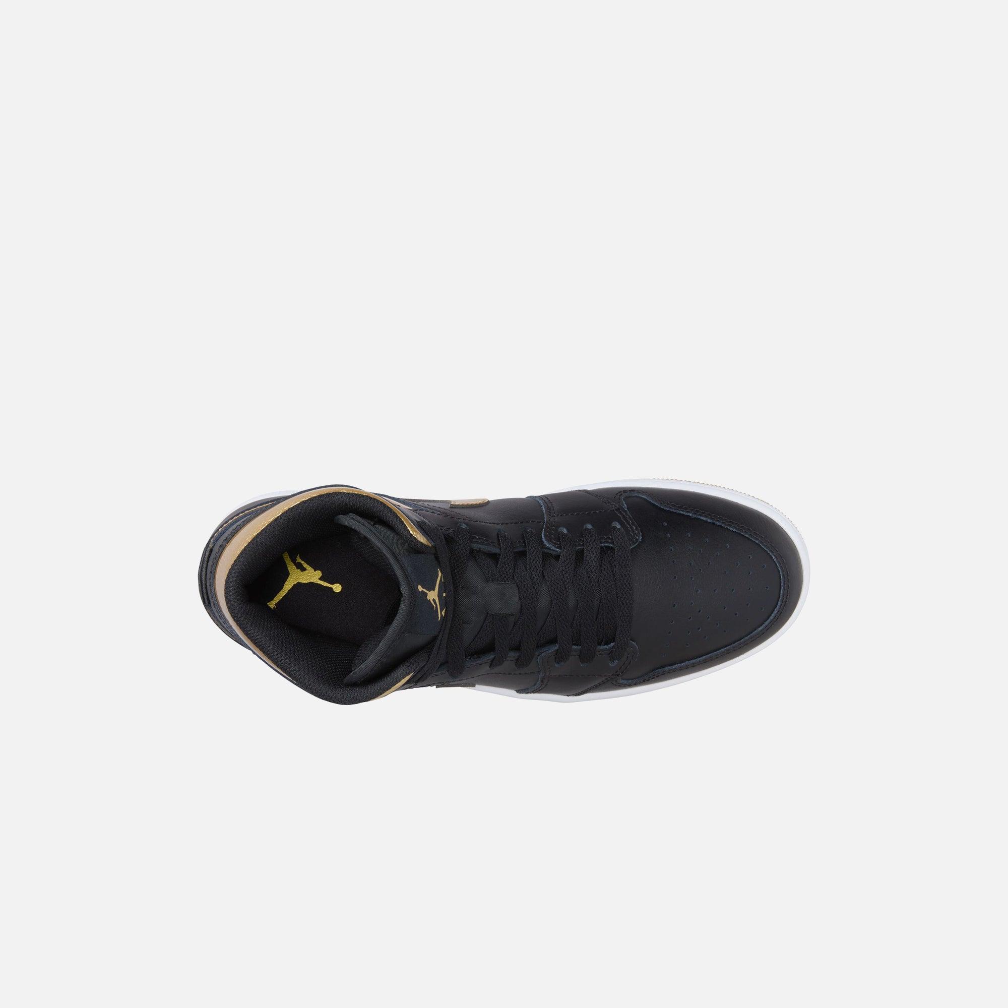 Jordan Air Jordan 1 Mid - Black / Metallic Gold / White Male Product Image