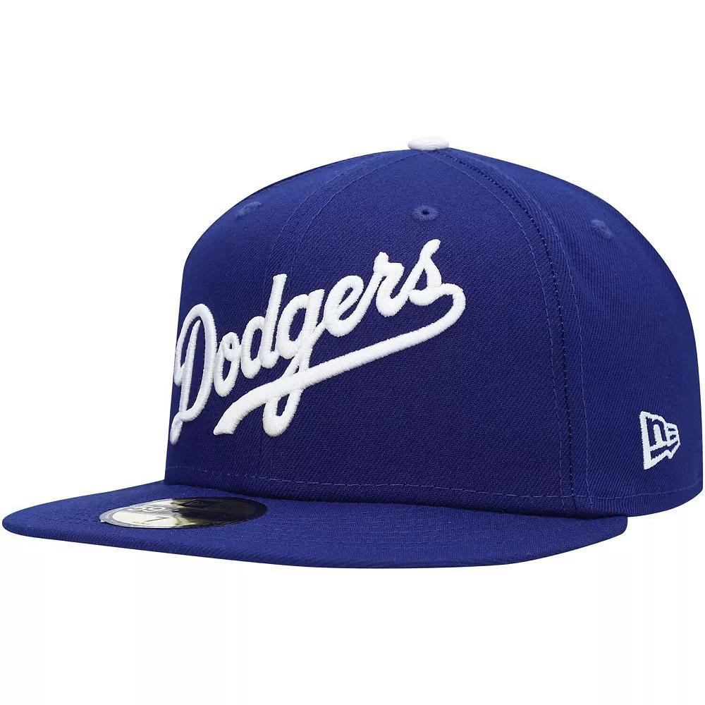 Men's New Era Royal Los Angeles Dodgers White Logo 59FIFTY Fitted Hat, Size: 7 1/4, Blue Product Image