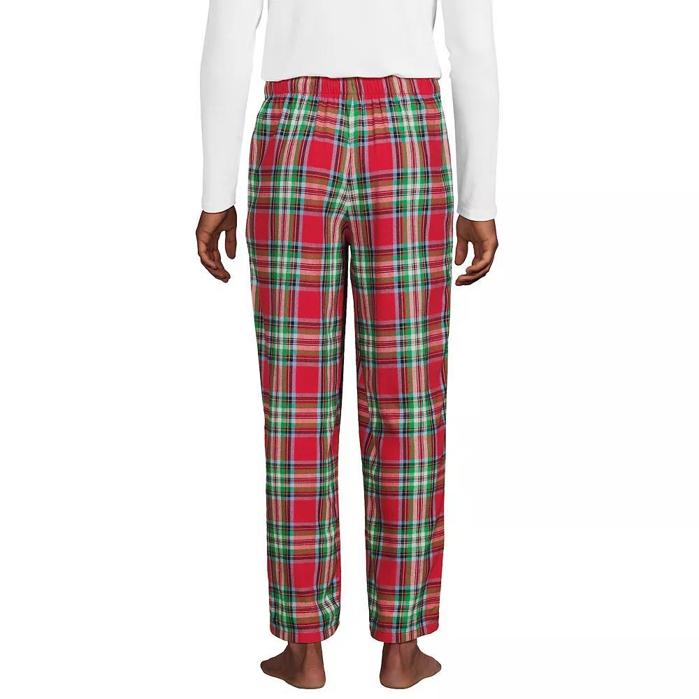 Big & Tall Lands' End Flannel Pajama Pants, Men's, Size: Medium Tall, Heritage Red Plaid Product Image