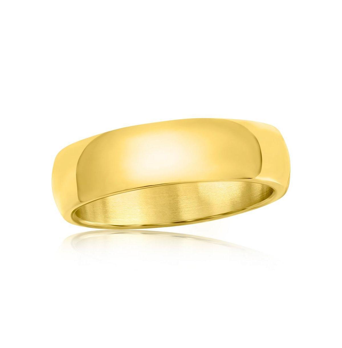 Men's Metallo Steel Gold-Plated 6mm Polished Ring, Size: 10, Stainless Product Image