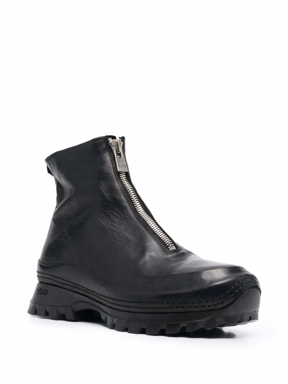 zipped leather ankle boots Product Image