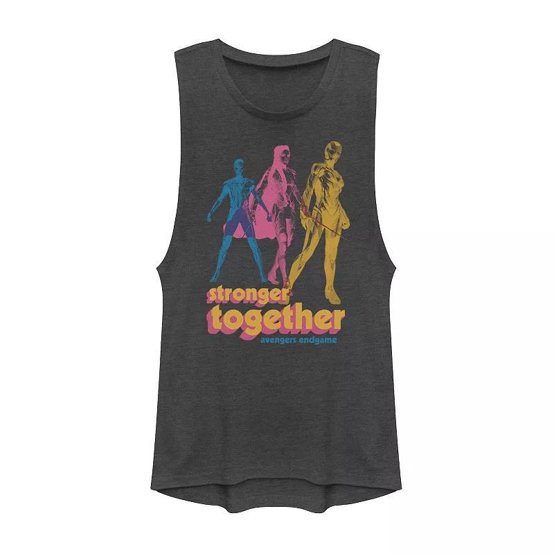 Juniors Marvel Stronger Together Muscle Tank Top, Girls Grey Product Image