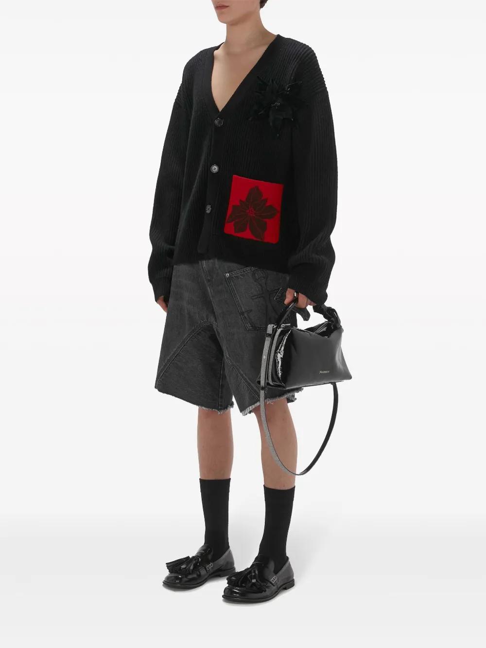Corned coated-finish denim shoulder bag Product Image