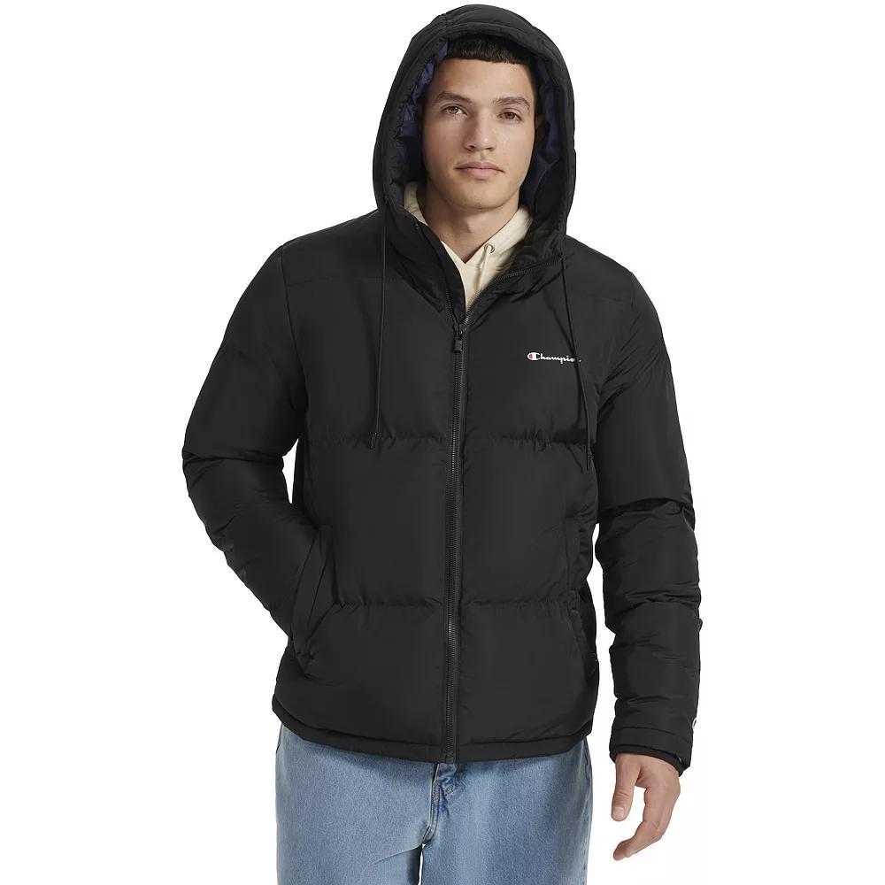 Men's Champion® Hooded Puffer Jacket, Size: XL, Black Product Image