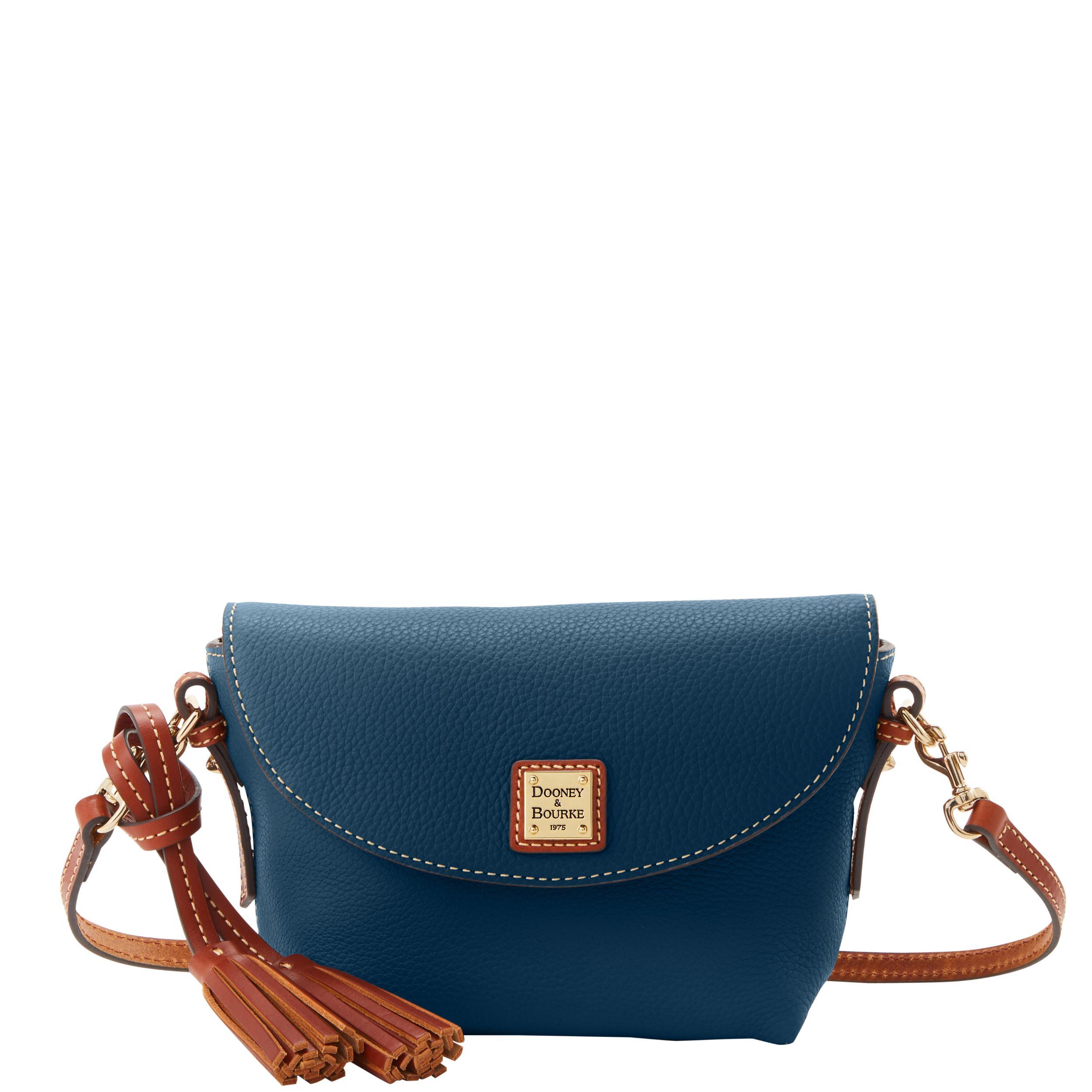 Dooney & Bourke Womens Pebble Grain Leather Crossbody Saddle Bag in Black Product Image