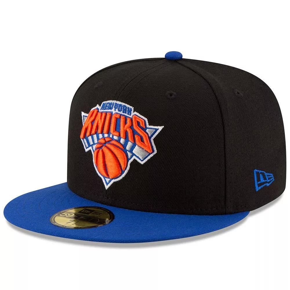 Men's New Era Black/Royal New York Knicks Official Team Color 2Tone 59FIFTY Fitted Hat, Size: 7 1/2 Product Image