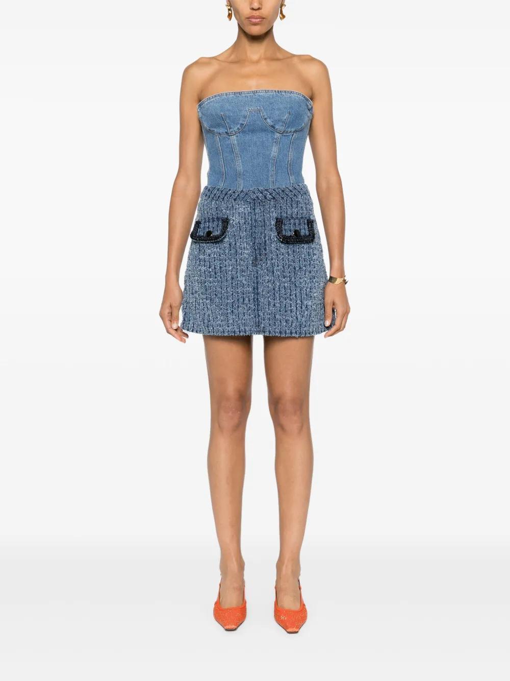 ripped denim mini skirt Product Image