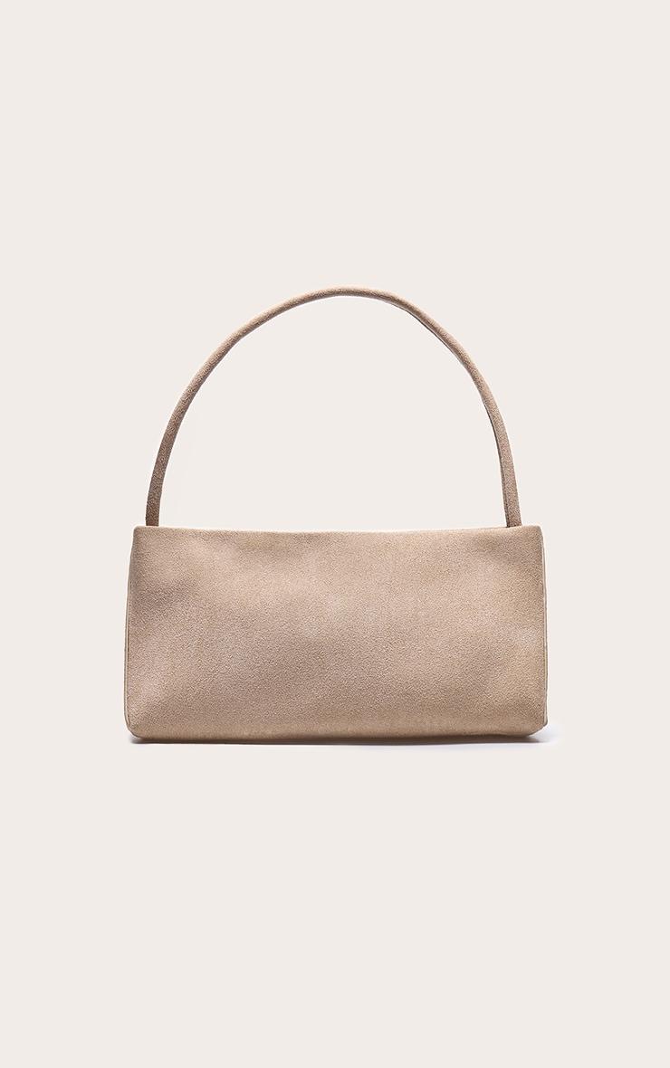 Cream Faux Suede Slim Shoulder Bag Product Image