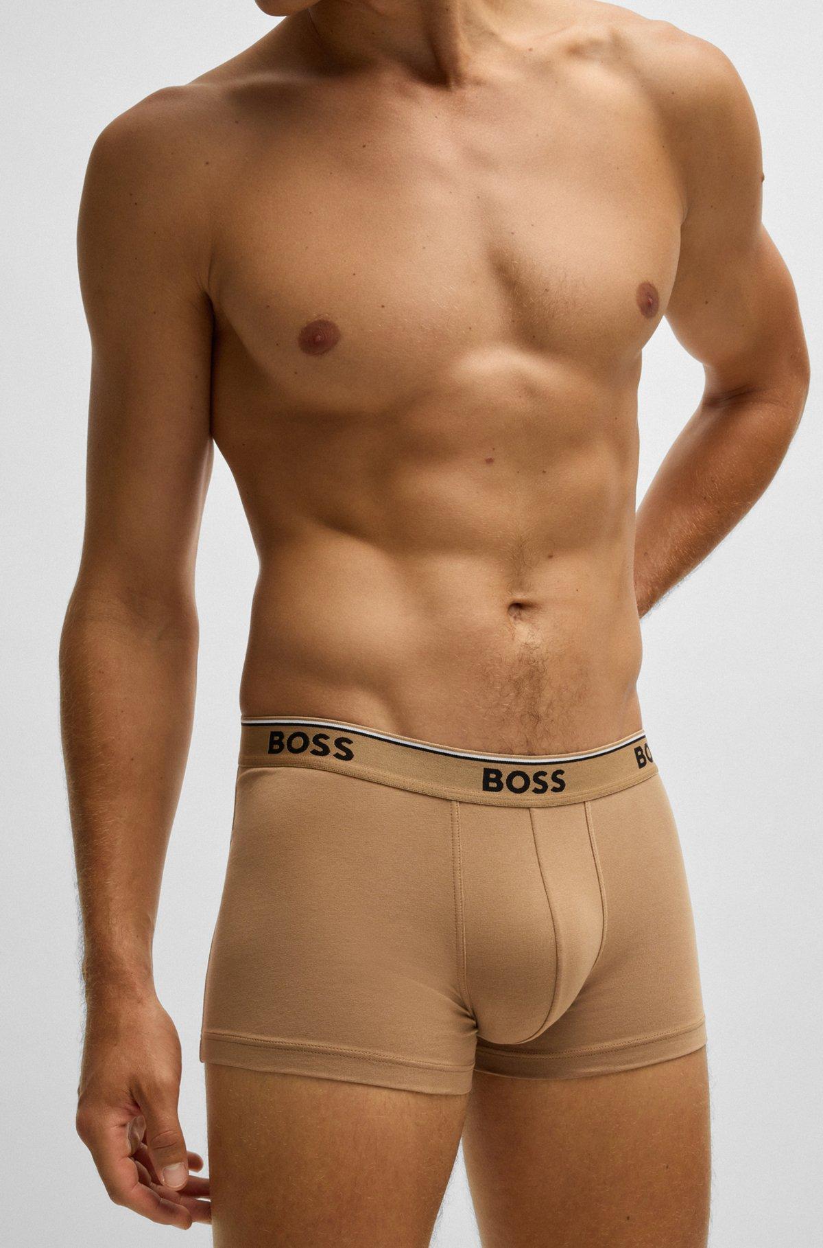 Three-pack of stretch-cotton trunks with logo waistbands Product Image
