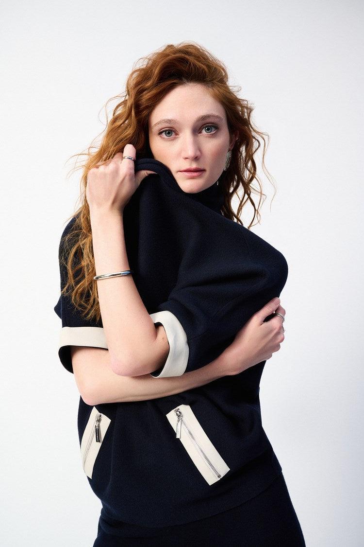 Sweater Knit Funnel Neck Top Product Image