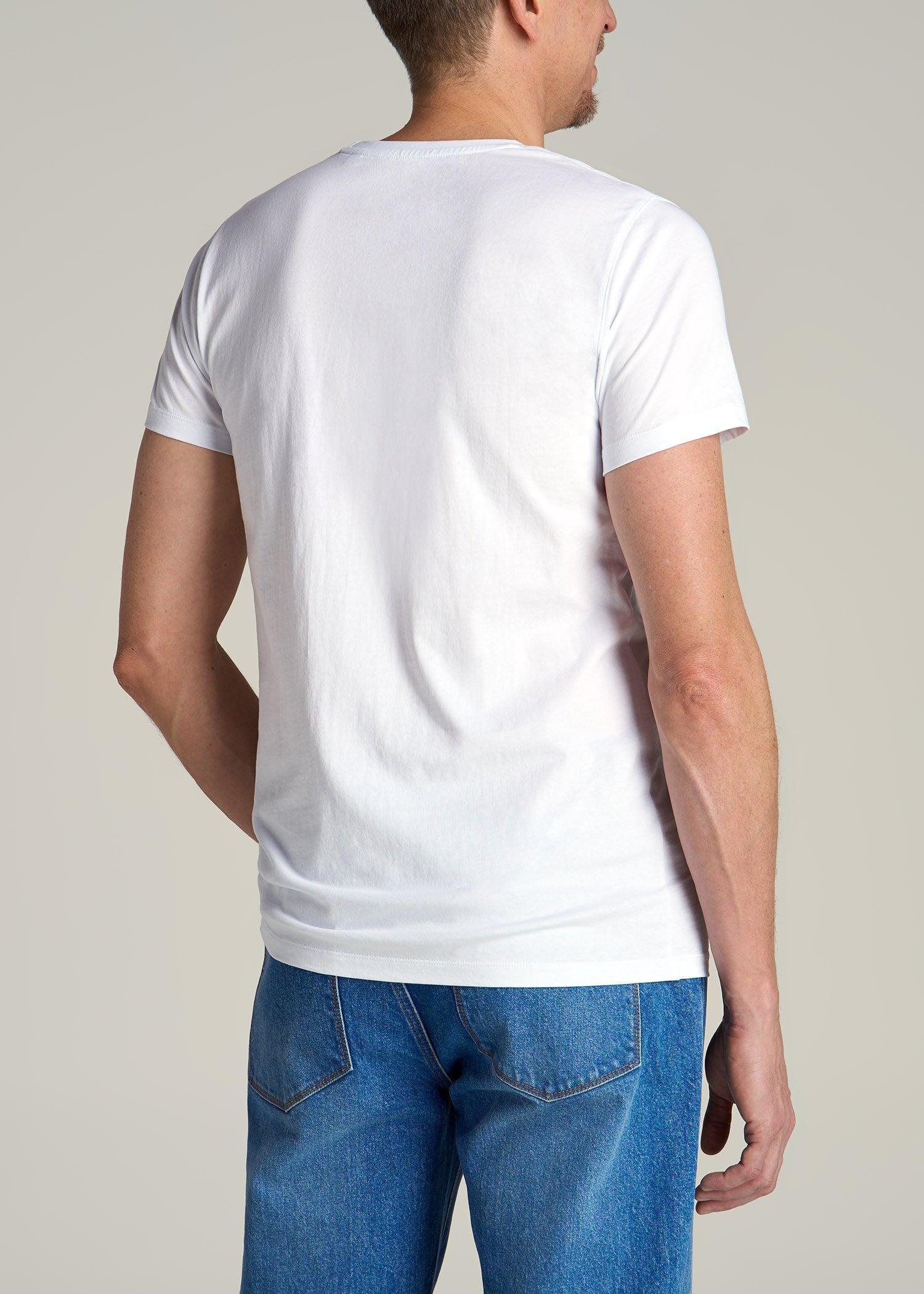 MODERN-FIT Embroidered Logo Crewneck T-Shirt for Tall Men in Apricot Crush Product Image