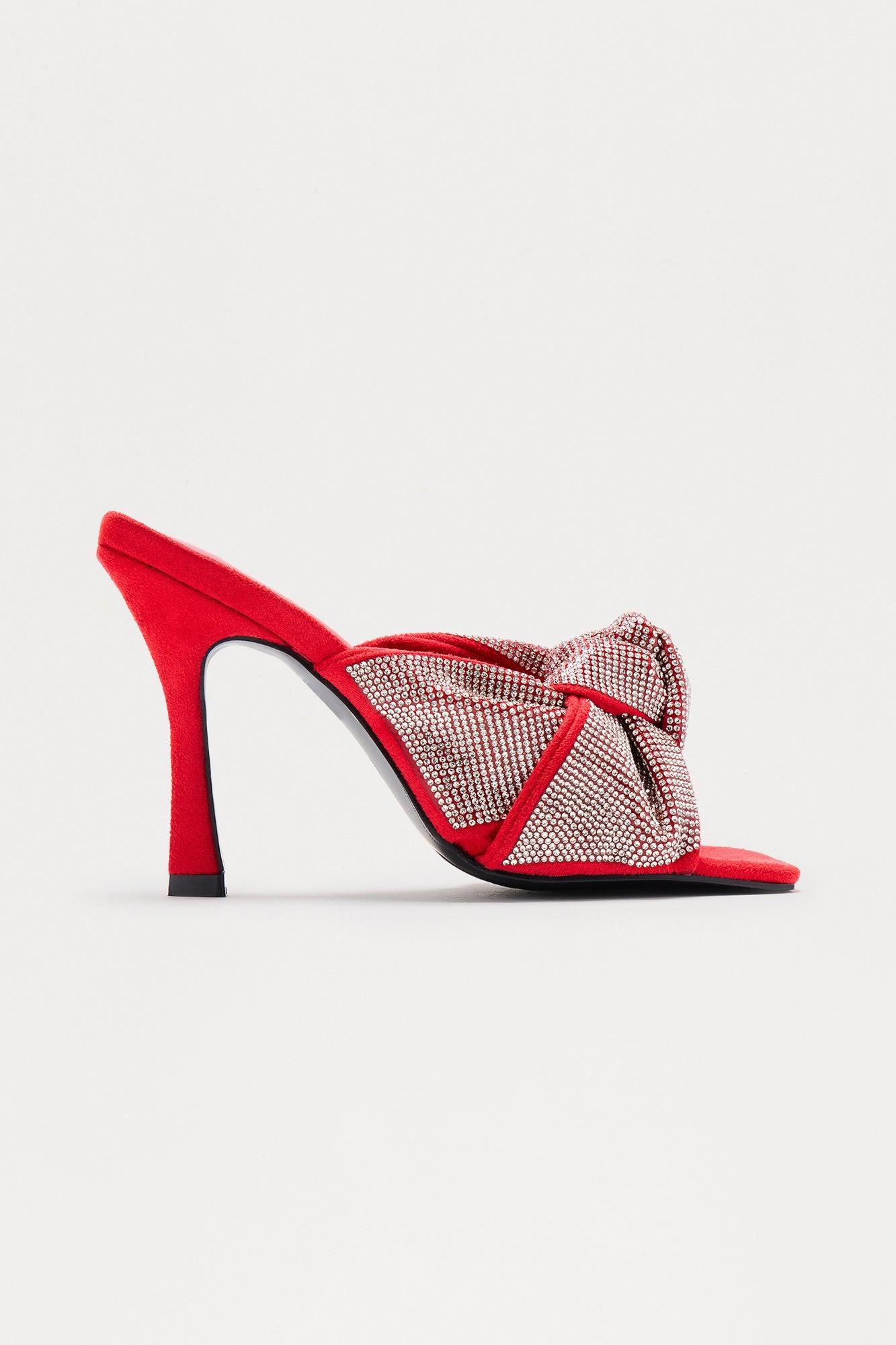 Bellini Rhinestone Knot Mules - Nude Product Image