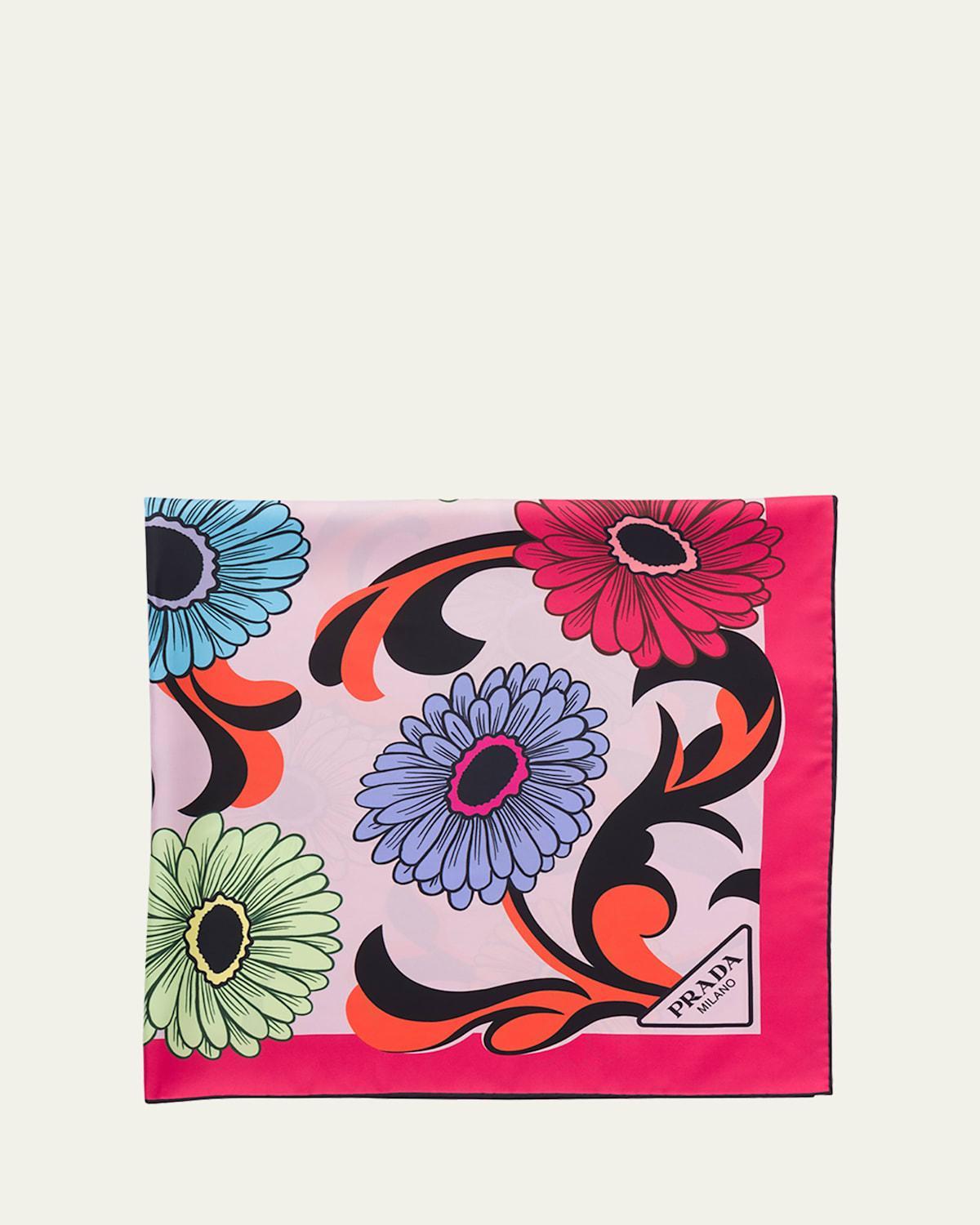 Womens Printed Silk Twill 90CM Square Scarf Product Image