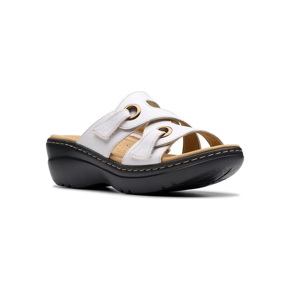 Clarks® Merliah2 Cove Women's Slide Platform Sandals, Size: 6.5, White Leather Product Image