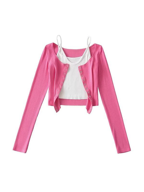 Contrast Color Fake Two Piece Knit Product Image