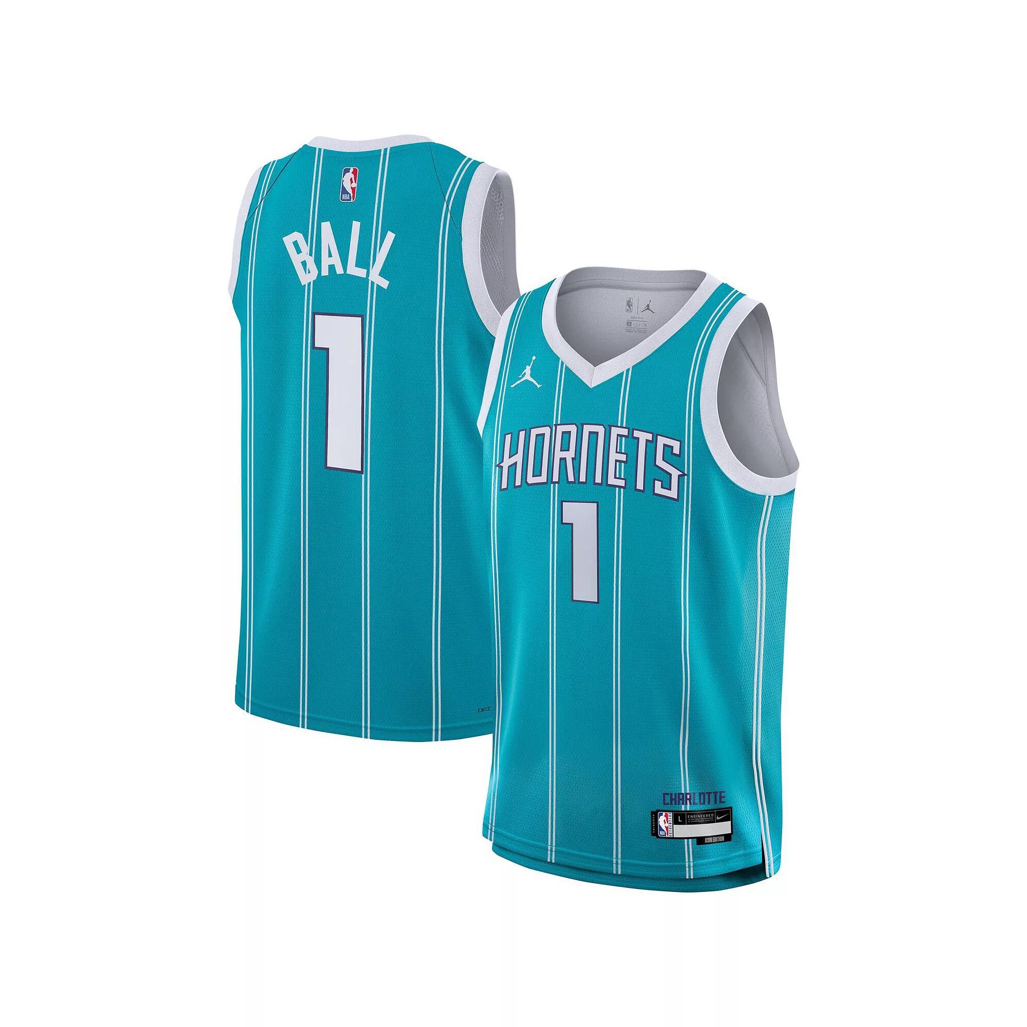 Youth Nike LaMelo Ball Teal Charlotte Hornets Swingman Jersey - Icon Edition, Boy's, Size: YTH Small, Chr Blue Product Image