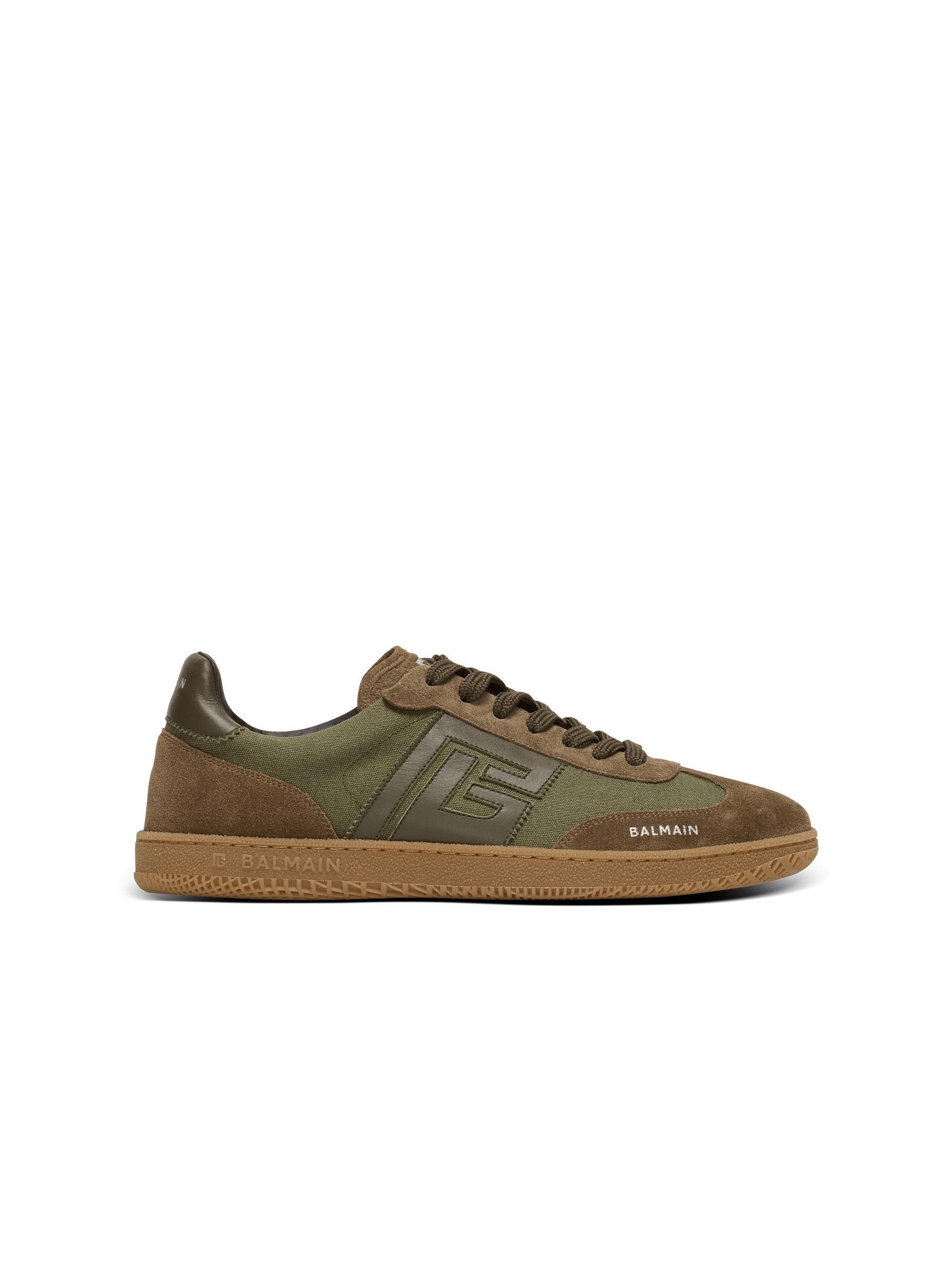 Leather and canvas Balmain Swan trainers Product Image