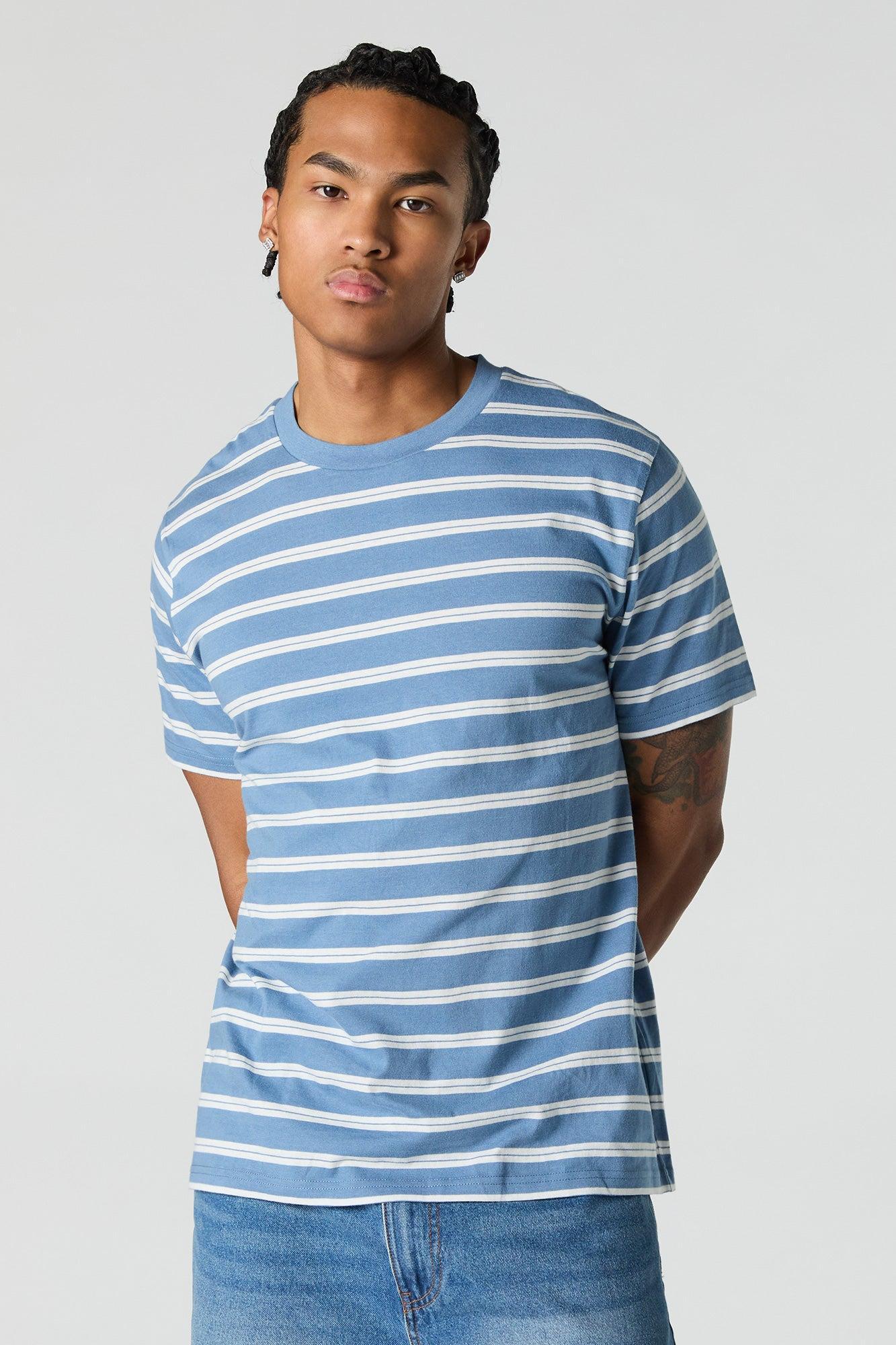 Multi-Striped Crewneck T-Shirt Male Product Image