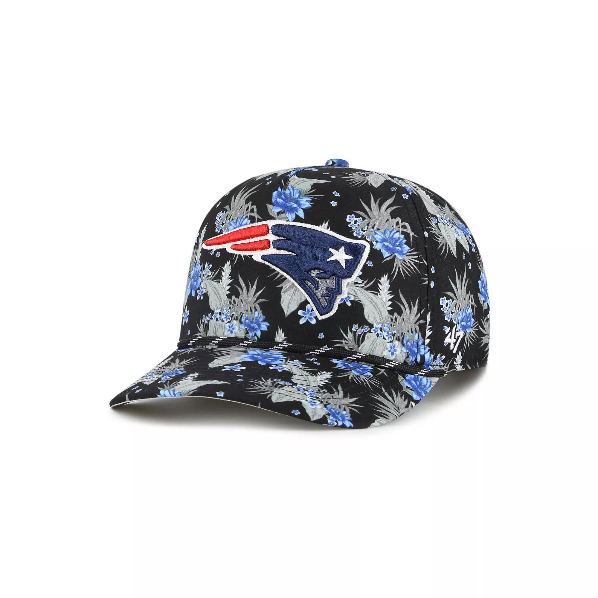 Men's '47  Black New England Patriots Dark Tropic Hitch Adjustable Hat Product Image