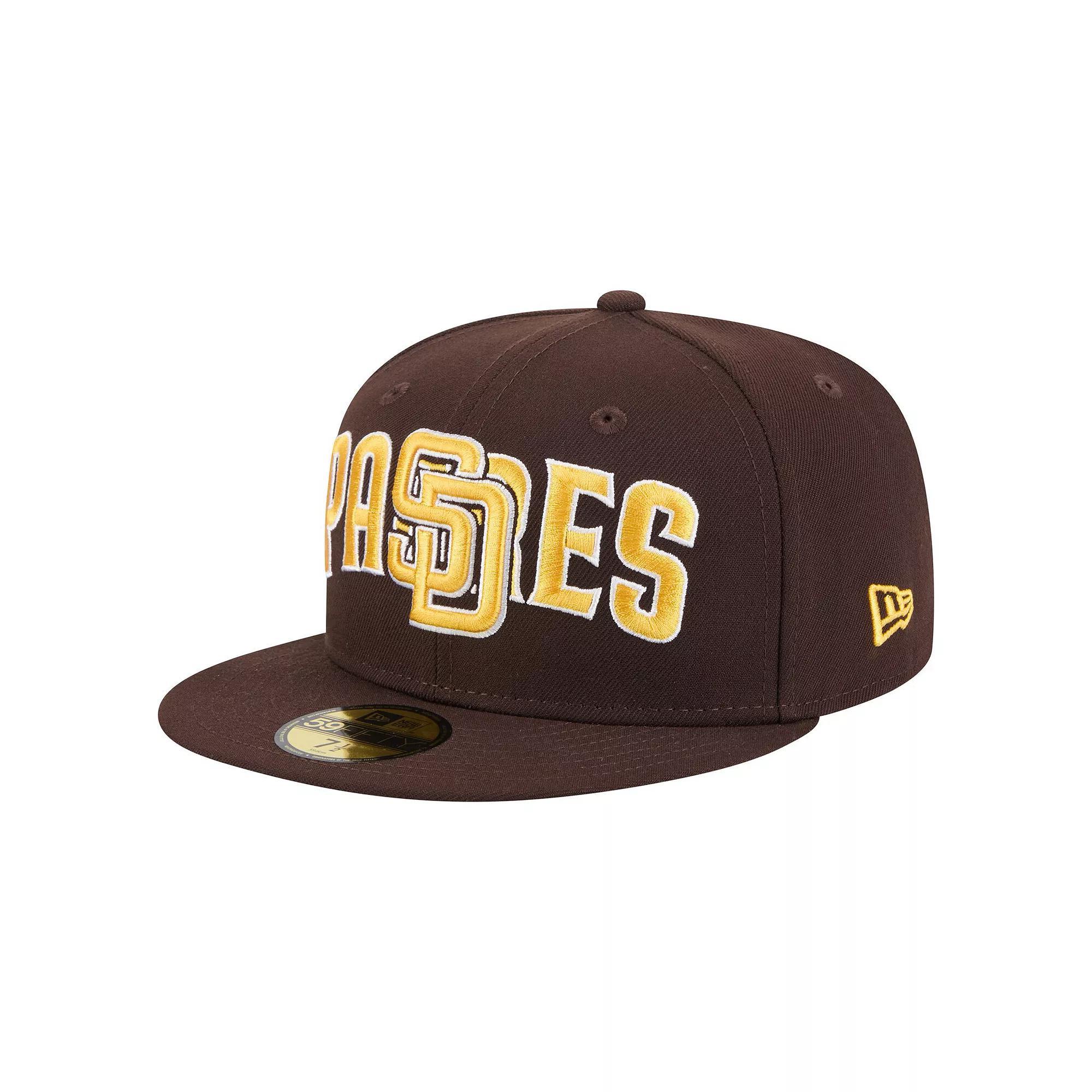 Men's New Era Brown San Diego Padres Overlap 59FIFTY Fitted Hat, Size: 7 1/8 Product Image