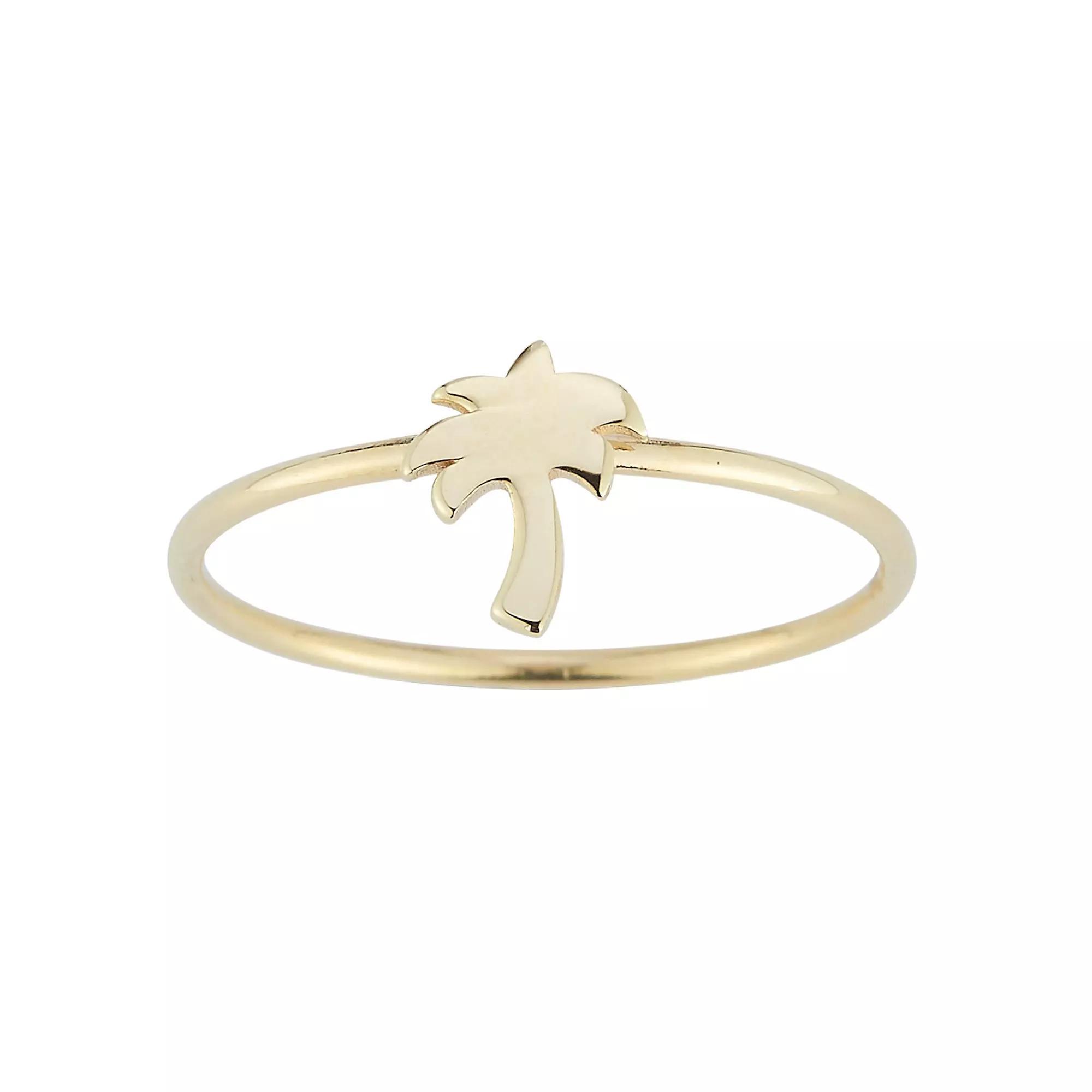 LUMINOR GOLD 14k Gold Palm Tree Stackable Ring, Women's, Size: 7, Yellow Product Image