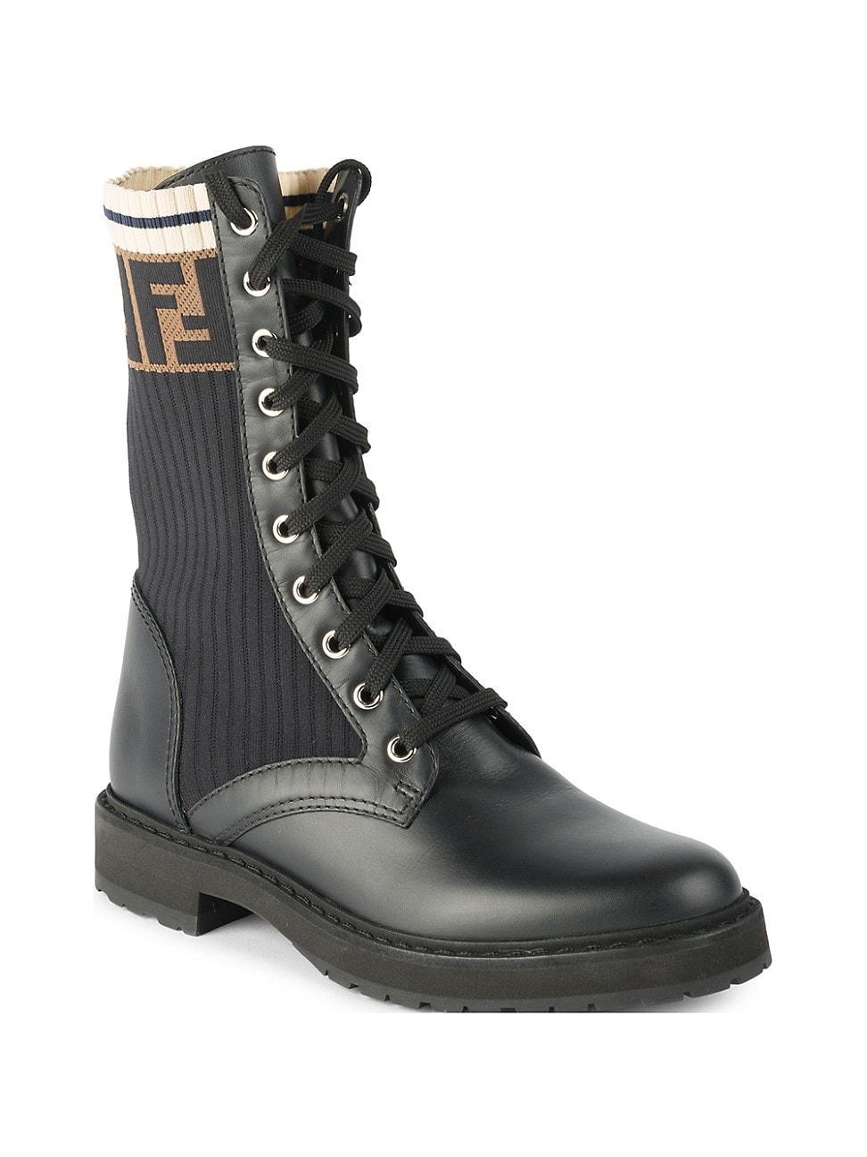Leather Combat Boot with FF Cuff Product Image