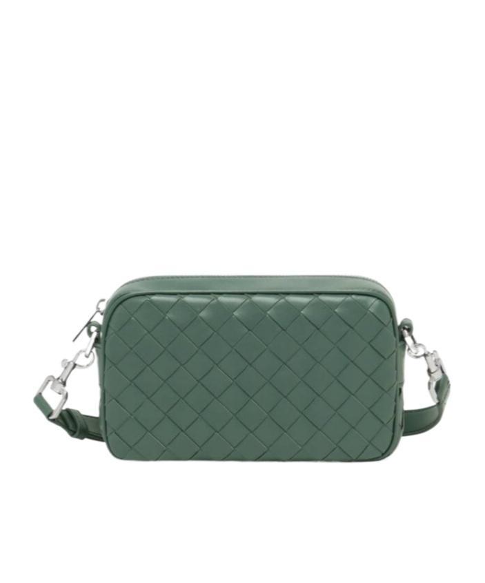 BOTTEGA VENETA Mini Intrecciato Messenger Bag In Green Product Image