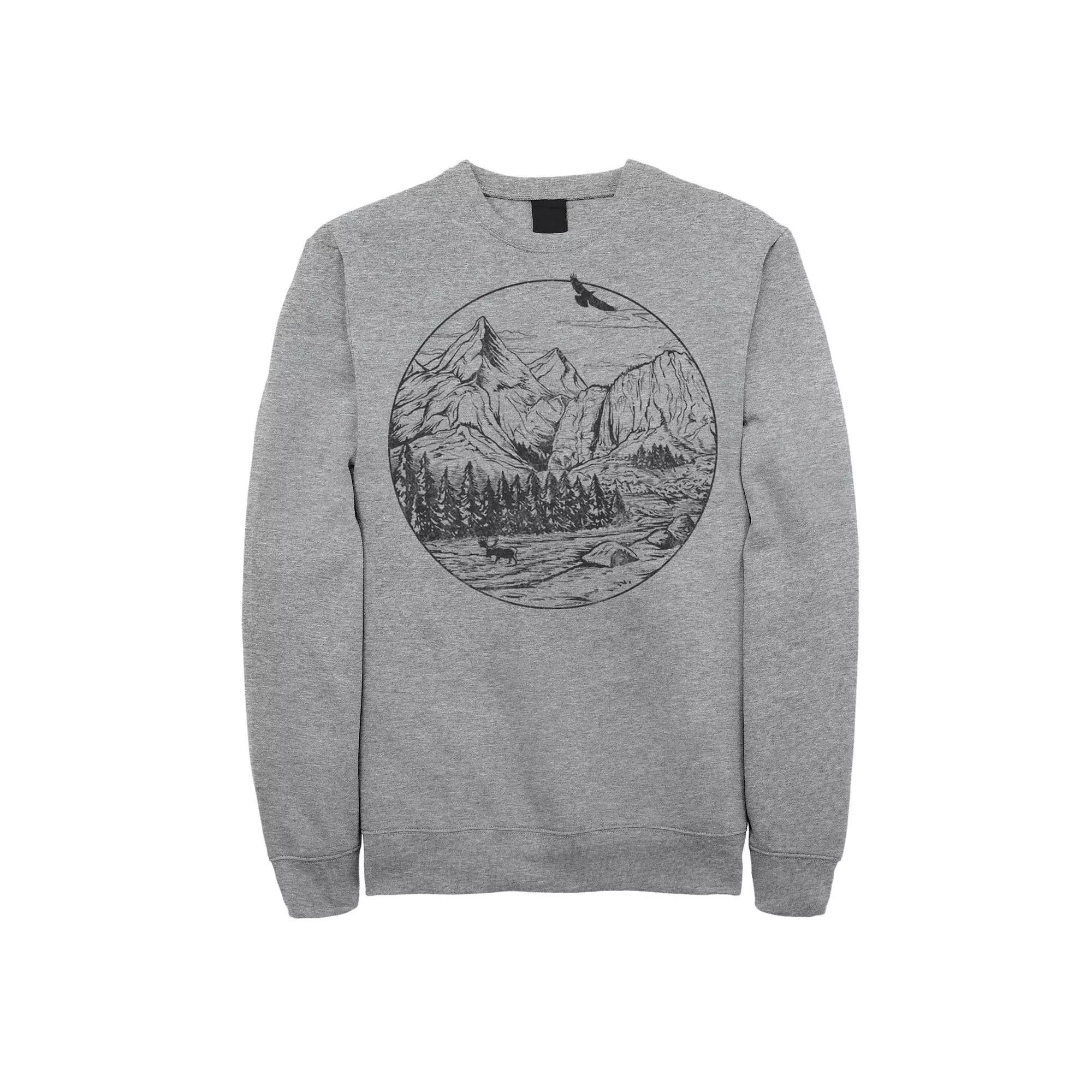 Men's Fifth Sun Mountain Falls Sketch Sweatshirt, Size: XL, Athletic Grey Product Image