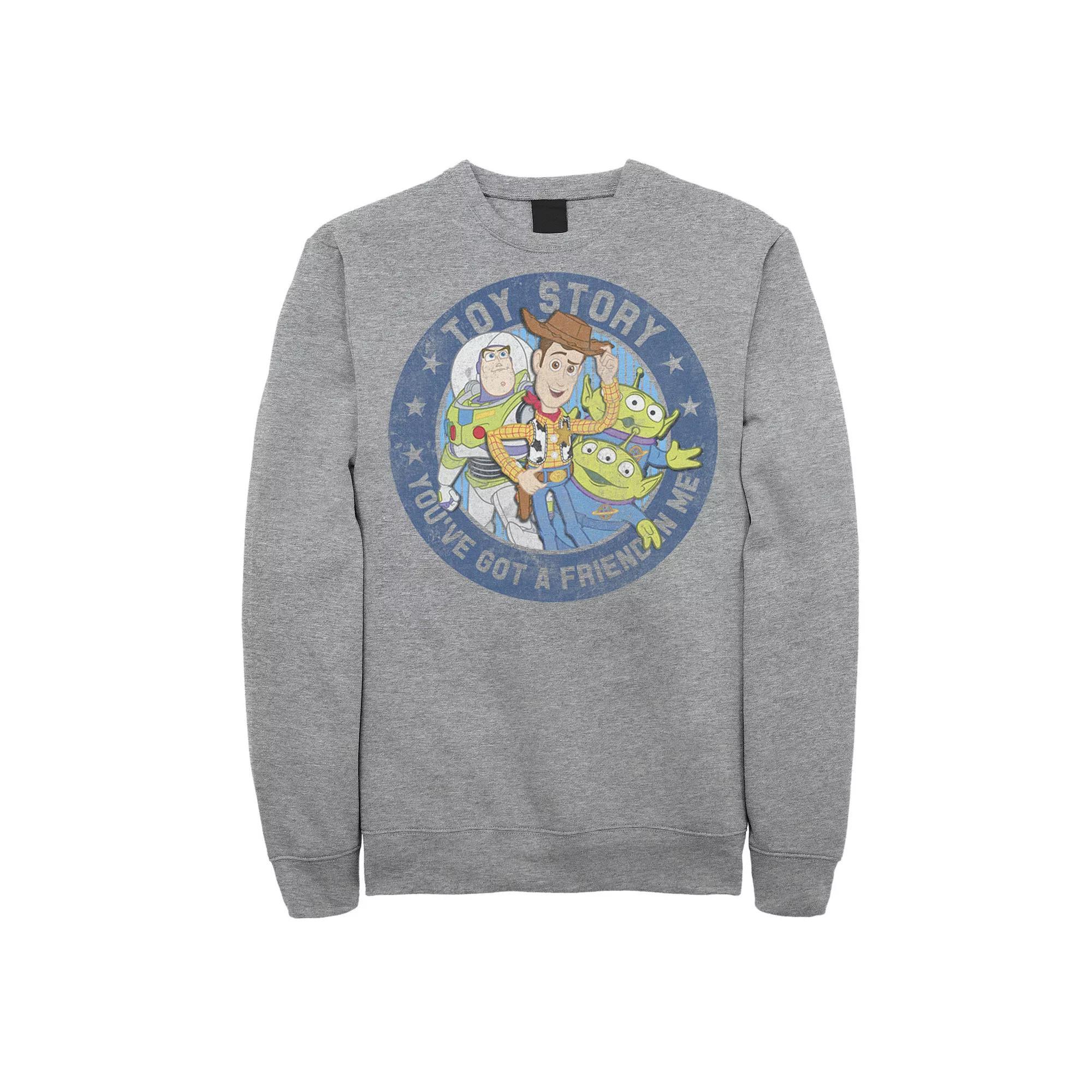 Disney / Pixar's Toy Story Woody, Buzz Lightyear & Aliens Men's You've Got A Friend Sweatshirt, Size: Large, Athletic Grey Product Image