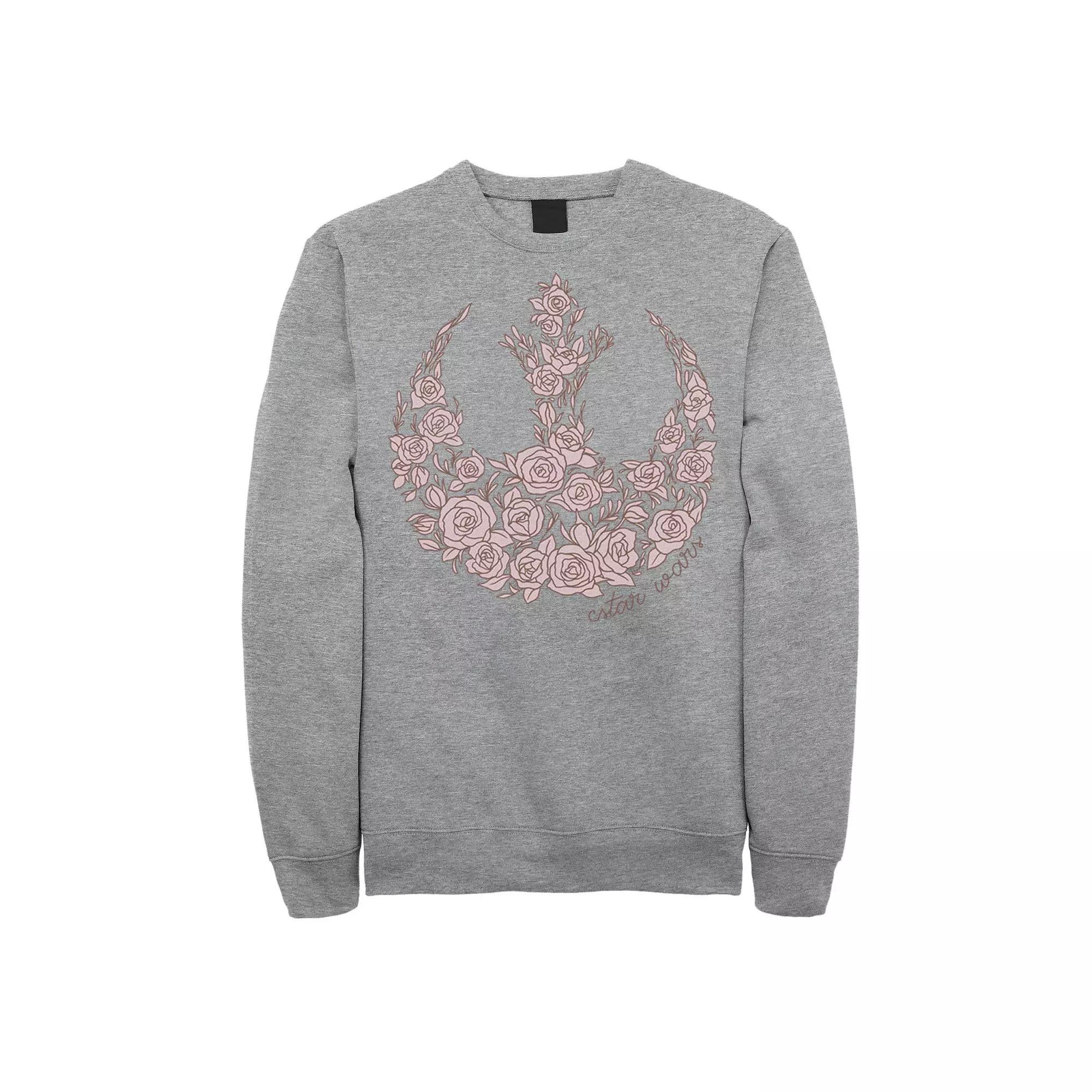 Men's Star Wars Rose Rebel Emblem Sweatshirt, Size: Large, Athletic Grey Product Image
