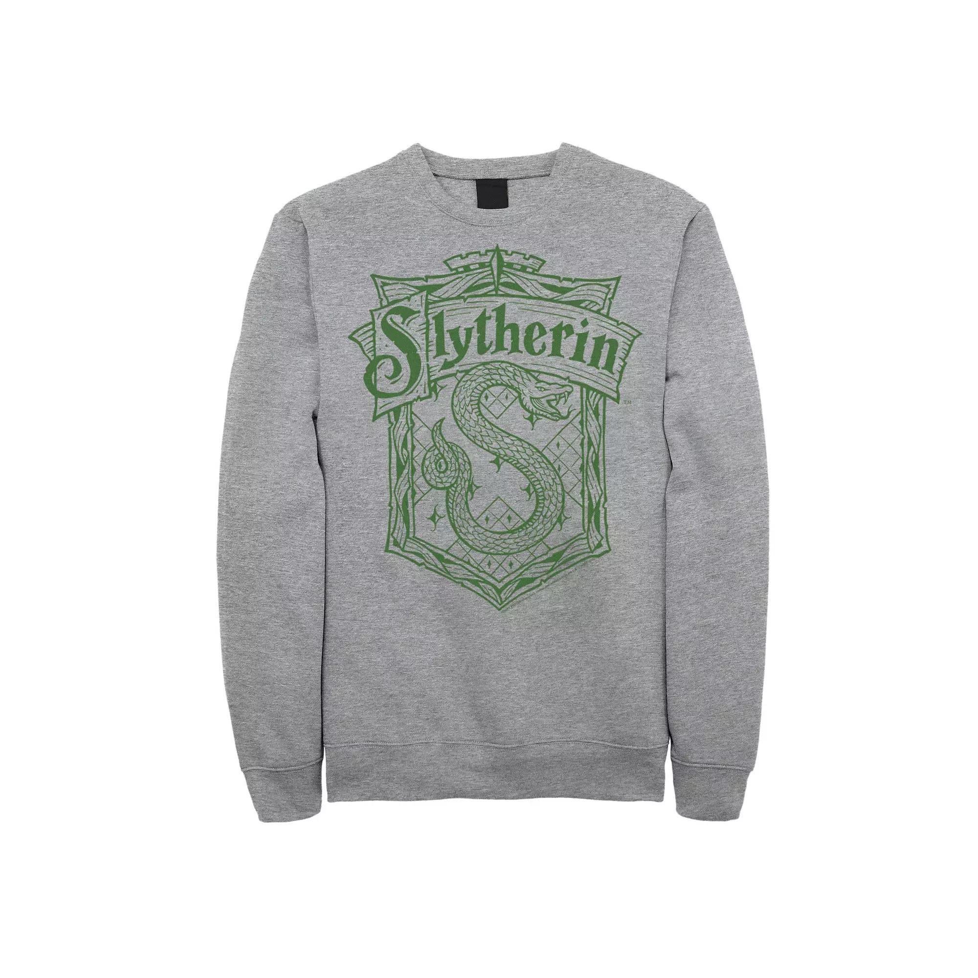 Big & Tall Harry Potter Slytherin Detailed Crest Graphic Fleece Pullover, Men's, Size: 3XL Tall, Athletic Grey Product Image
