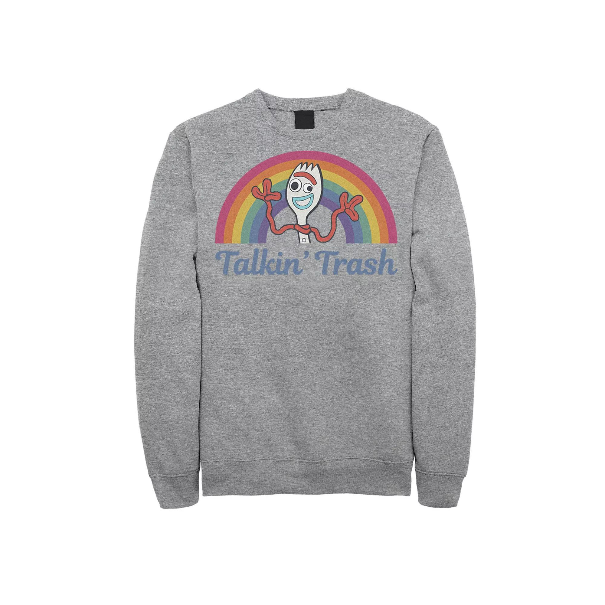 Disney / Pixars Toy Story 4 Forky Mens Talkin Trash Rainbow Fleece Athletic Grey Product Image