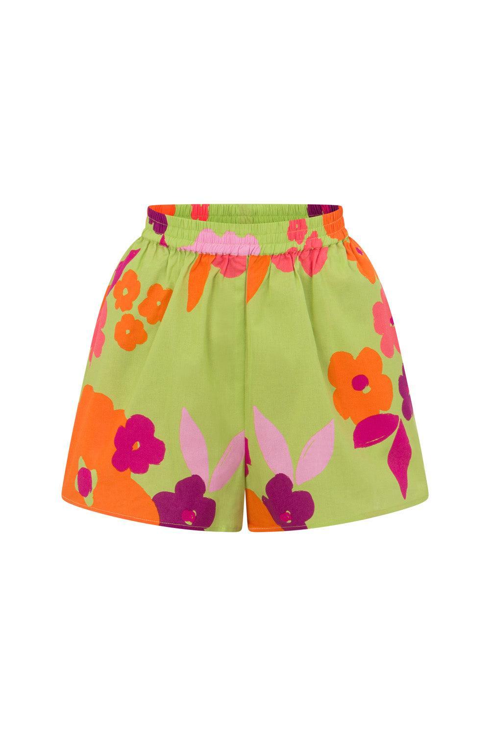 Thessy Top - Lime Floral Product Image