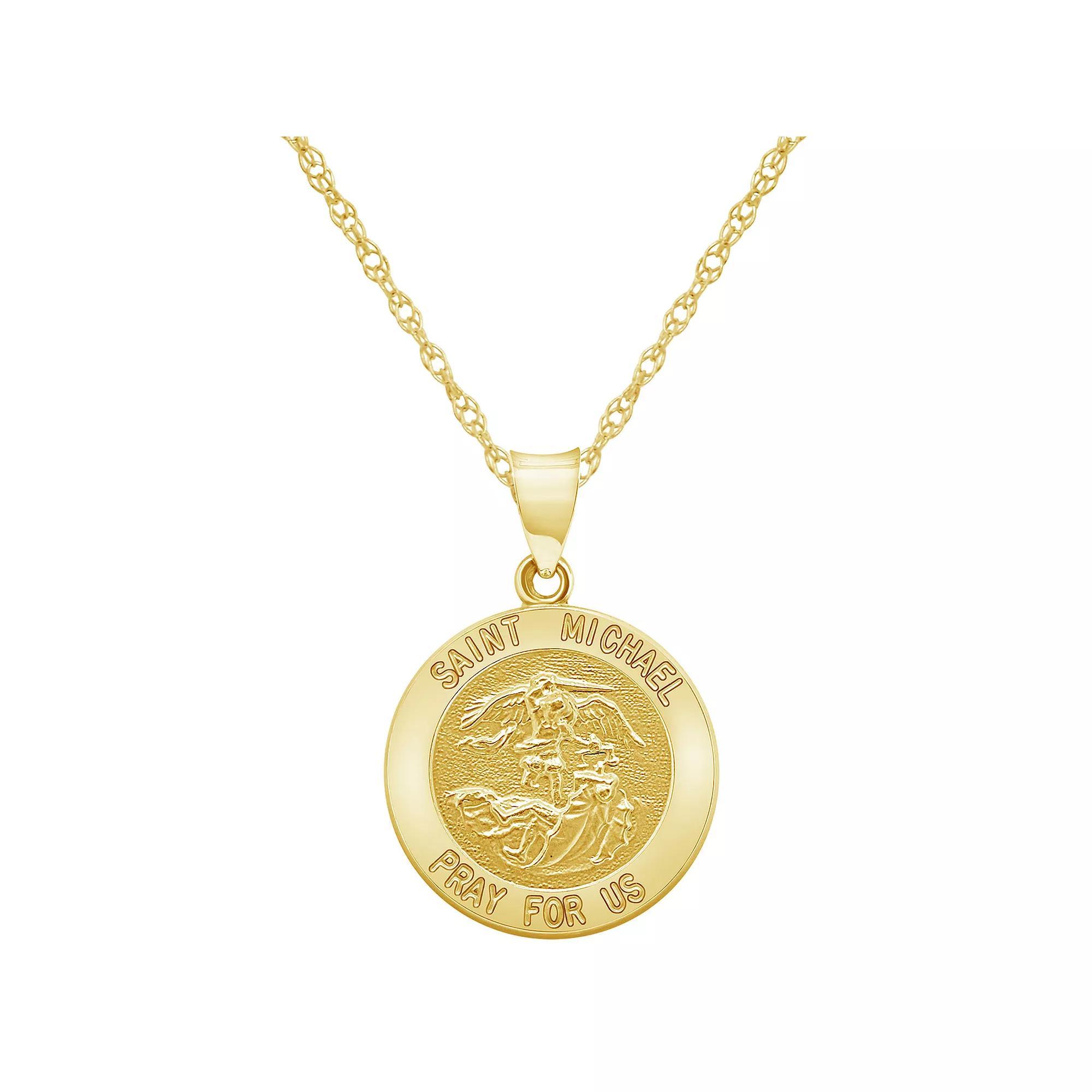 14k Gold Saint Michael Pendant, Women's, Size: 18" Product Image