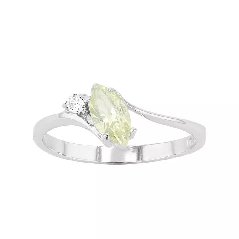 Traditions Jewelry Company Sterling Silver Crystal Birthstone Marquise Ring, Women's, Size: 7, November Product Image