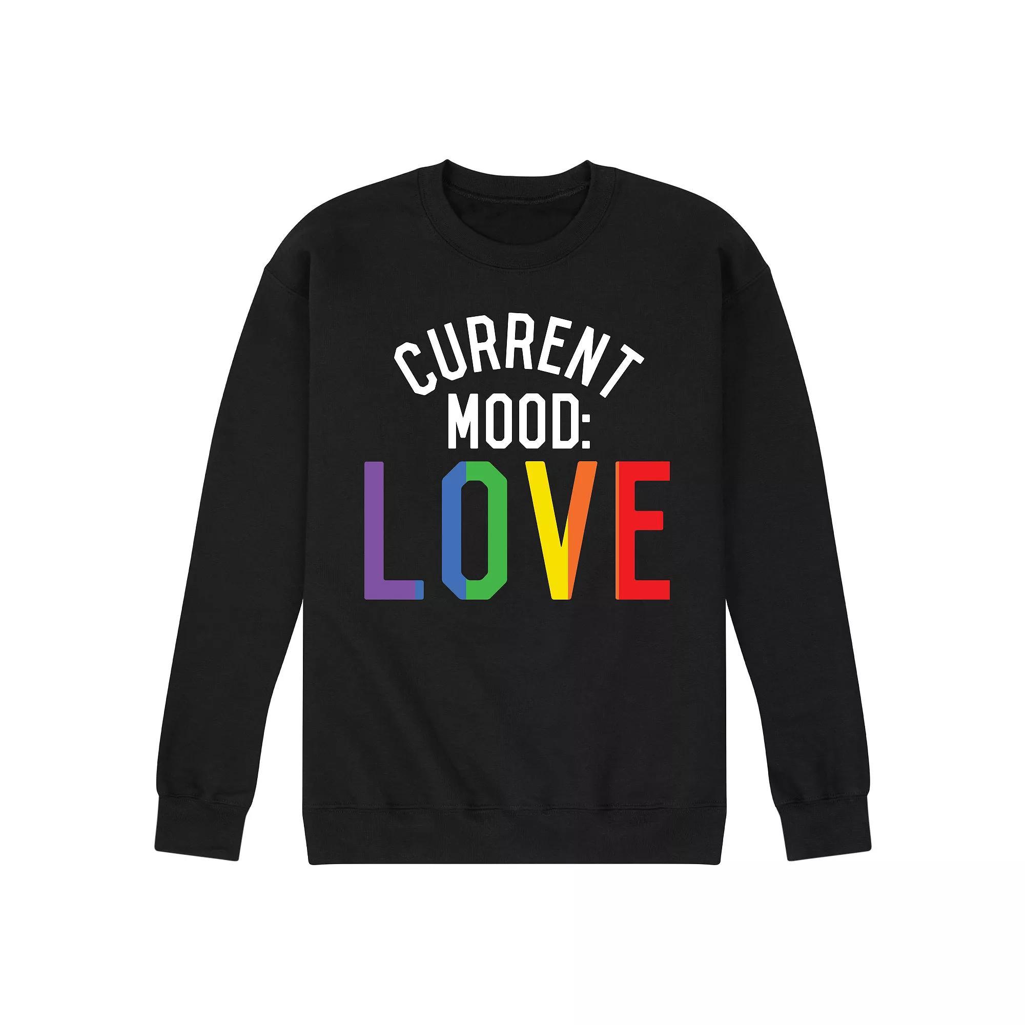 Mens Current Mood Love Fleece Sweatshirt Grey Gray Product Image