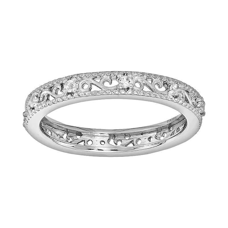 Stacks & Stones Sterling Silver White Topaz Stack Ring, Women's, Size: 6 Product Image