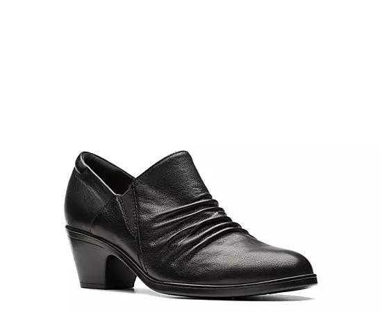 Clarks® Emily2 Cove Women's Leather Pumps, Size: 11 Wide, Black Product Image