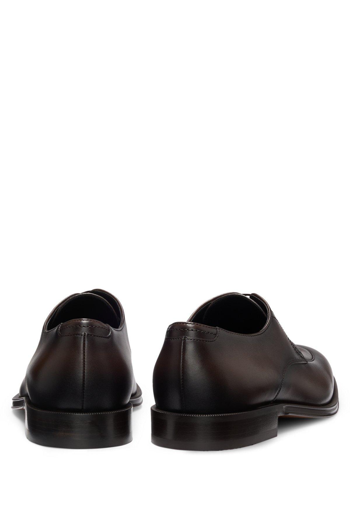 Leather Derby shoes with apron toe Product Image