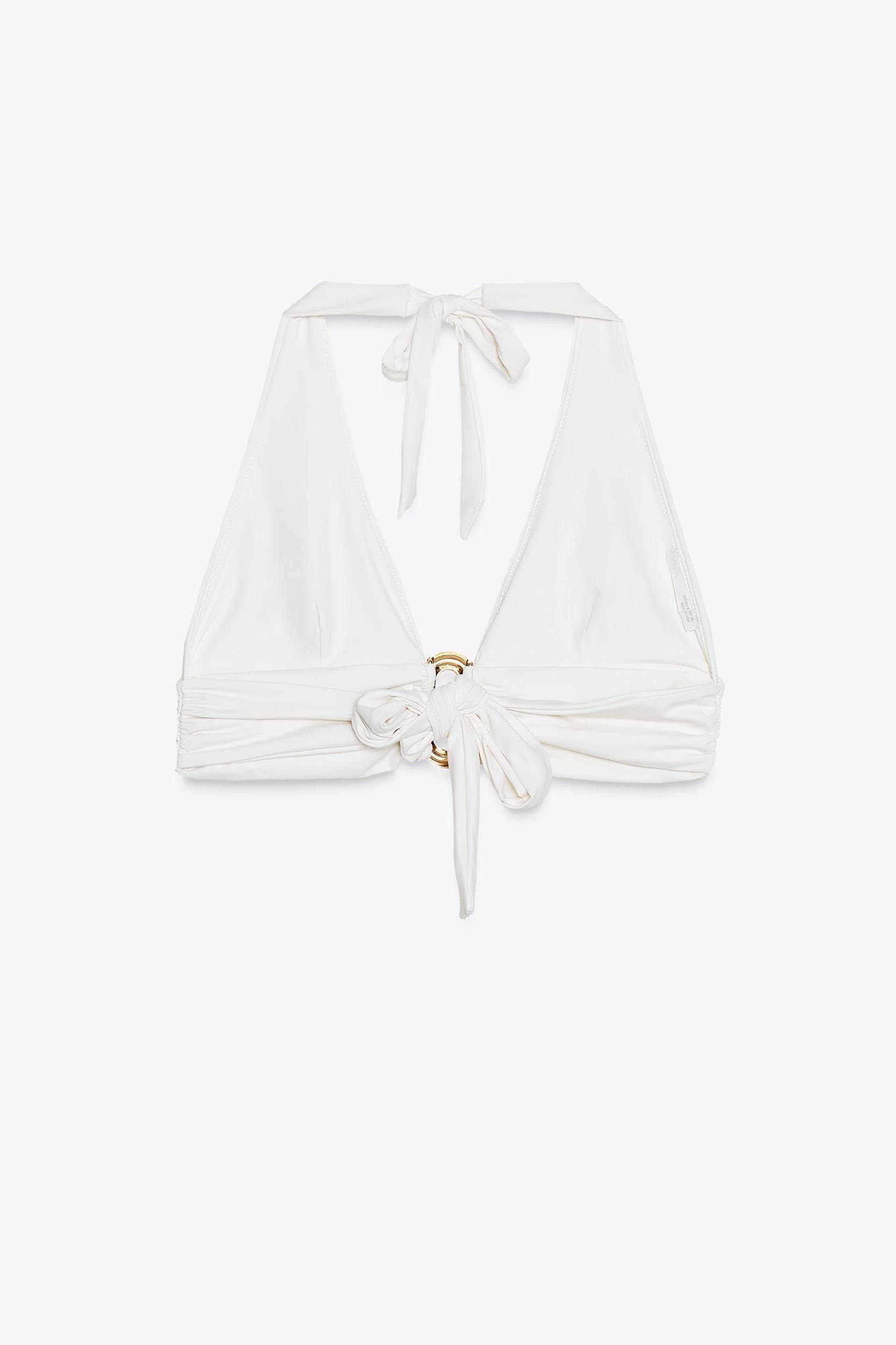 METAL PIECE HALTER BIKINI TOP Product Image