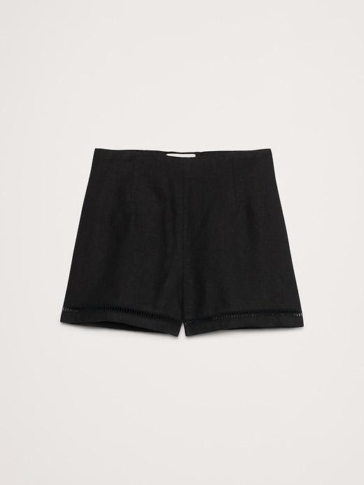 High-Rise Lace-Trim Linen 3" Short Product Image