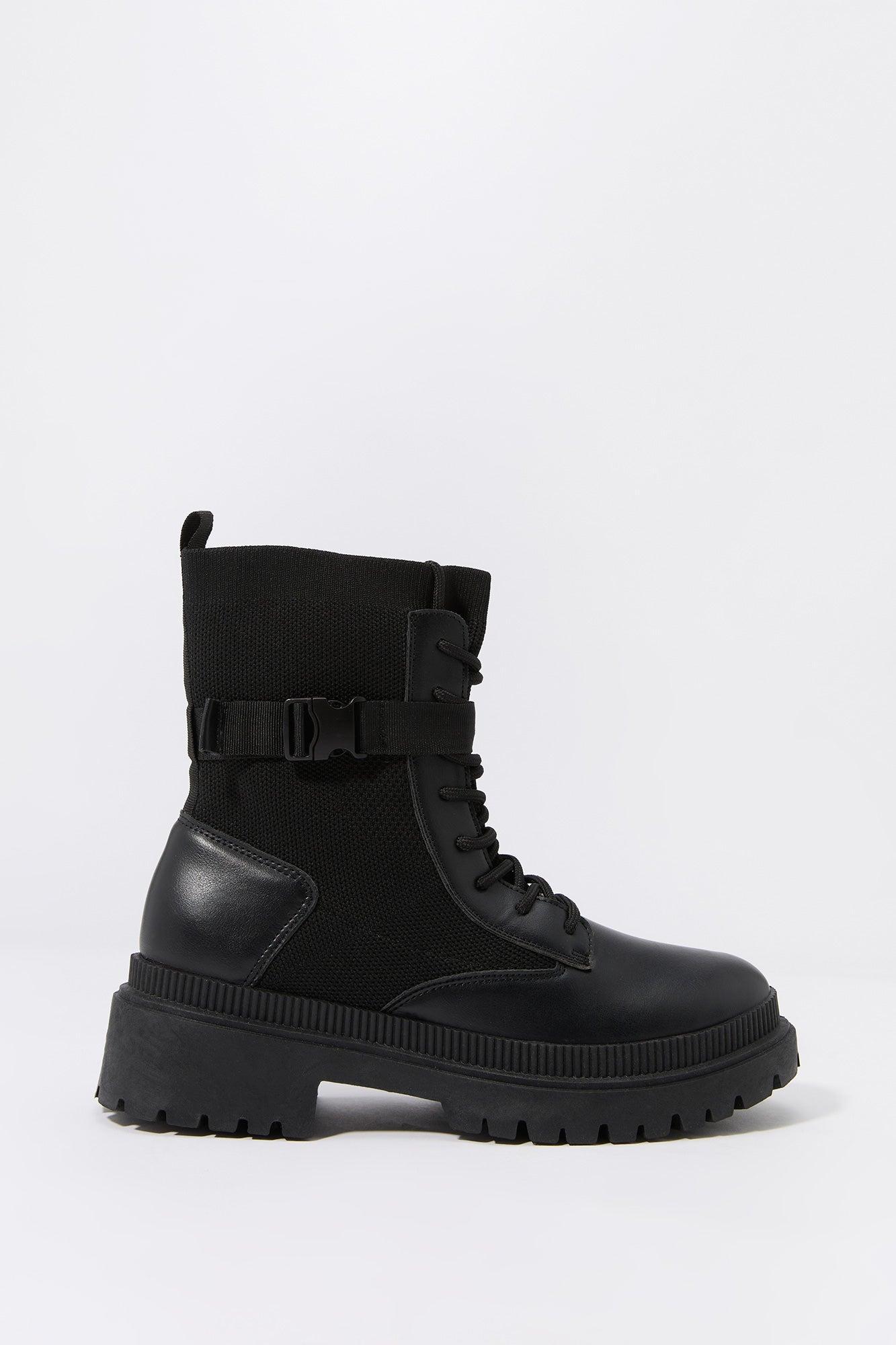 Lace Up Buckled Boot Female Product Image