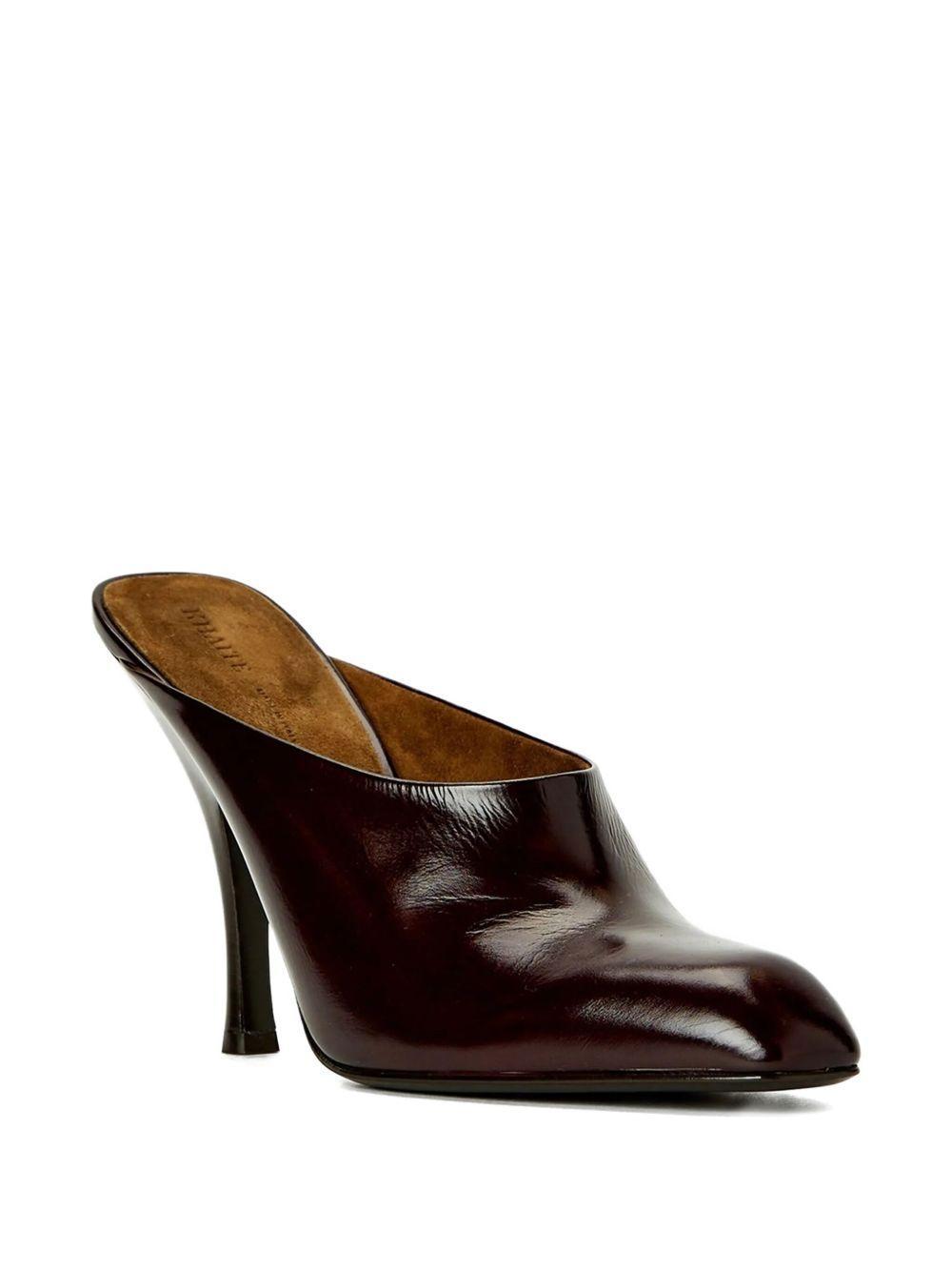 leather heeled mules Product Image