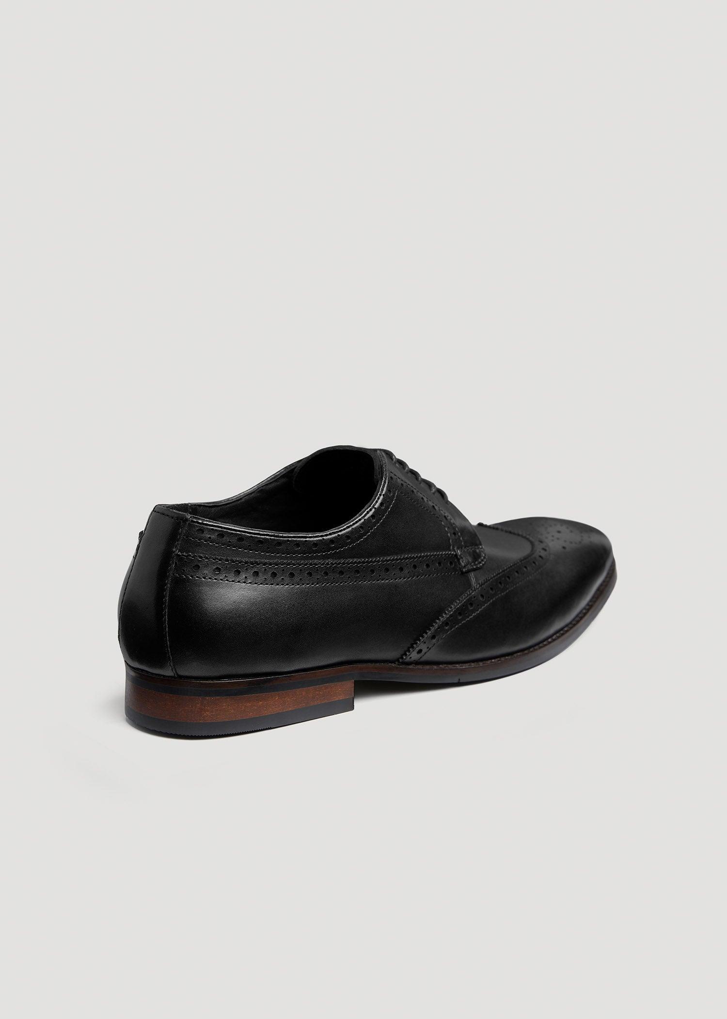 Men's Leather Brogue Oxford Size 13 to 16 in Black Product Image