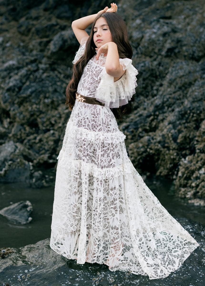 Alethea Impact Dress in Cream Girls Product Image